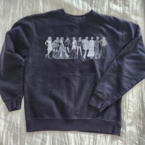 Taylor Swift Navy Blue Graphic Crewneck Sweater Size Medium